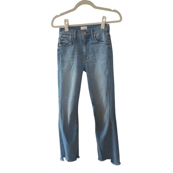 Mother The Insider Crop Step Fray Jeans Lightwash Fresh Catch Stretch Denim - 24 - Picture 2 of 13